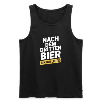 Bier Nach Dem Dritten Bier Lustig JGA Party Malle - Männer Premium Bio Tank Top - Schwarz - Vorne - Michal (187cm)