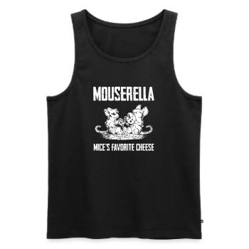 Mouserella – le fromage préféré des souris - Débardeur bio Premium Homme - noir - Devant - Michal (187cm)