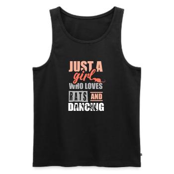 Einfach ein Mädchen, das Ratten und Tanzen liebt - Männer Premium Bio Tank Top - Schwarz - Vorne - Michal (187cm)