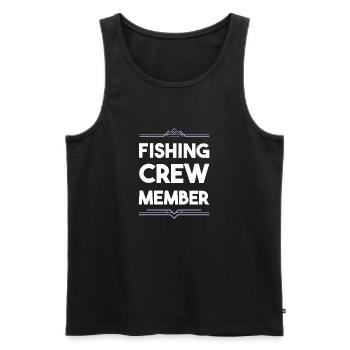 Fishing Crew - Men's Premium Organic Tank Top - black - Front - Michal (187cm)