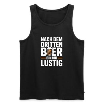 Bier Nach Dem Dritten Bier Lustig JGA Party Malle - Männer Premium Bio Tank Top - Schwarz - Vorne - Michal (187cm)