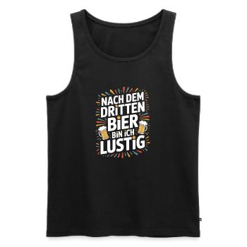 Bier Nach Dem Dritten Bier Lustig JGA Party Malle - Männer Premium Bio Tank Top - Schwarz - Vorne - Michal (187cm)