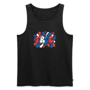 Liberté en éclats tricolores - Débardeur bio Premium Homme - noir - Devant - Michal (187cm)
