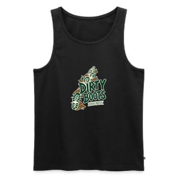 Dirty Boots Good Mood Hiking Trail Adventure Quote - Men's Premium Organic Tank Top - black - Front - Michal (187cm)