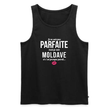 Je Ne Suis Pas Parfaite Mais Je Suis Moldave Et... - Débardeur bio Premium Homme - noir - Devant - Michal (187cm)