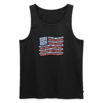 Justice in Stars and Stripes - Men's Premium Organic Tank Top - black - Front - Michal (187cm)