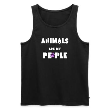 Tiere sind mein Volk - Männer Premium Bio Tank Top - Schwarz - Vorne - Michal (187cm)
