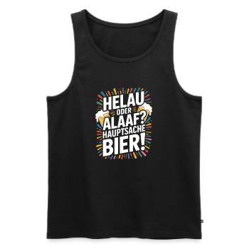 Bier Karneval Fasching Köln Helau oder Alaaf Bier - Männer Premium Bio Tank Top - Schwarz - Vorne - Michal (187cm)