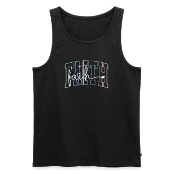 Glaube in Pastelllinien Gott Jesus Kirche Bibel - Männer Premium Bio Tank Top - Schwarz - Vorne - Michal (187cm)