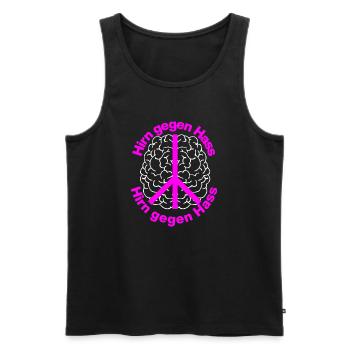 HIRN GEGEN HASS FÜR HALTUNG UND GEGEN RECHTE - Männer Premium Bio Tank Top - Schwarz - Vorne - Michal (187cm)
