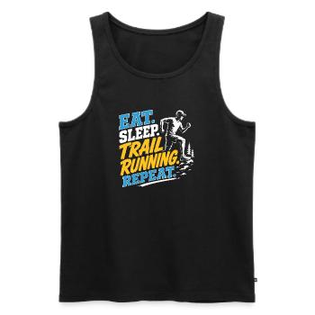 Eat. Sleep. Trail Running. Repeat - Men's Premium Organic Tank Top - black - Front - Michal (187cm)
