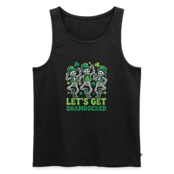 Skelett Shamrock St. Patricks Day - Männer Premium Bio Tank Top - Schwarz - Vorne - Michal (187cm)