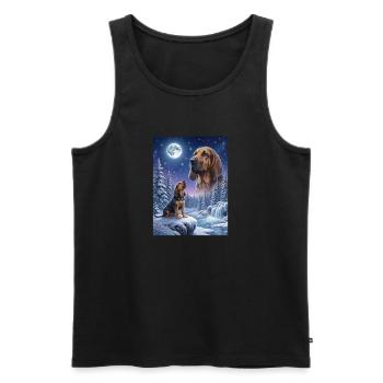 Howling to the Moon Meme Dog Bloodhound - Men's Premium Organic Tank Top - black - Front - Michal (187cm)