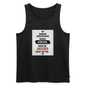Manche Diskussionen wären kürzer Lustiger Spruch - Männer Premium Bio Tank Top - Schwarz - Vorne - Michal (187cm)