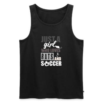 Einfach ein Mädchen, das Ratten und Fußball liebt - Männer Premium Bio Tank Top - Schwarz - Vorne - Michal (187cm)