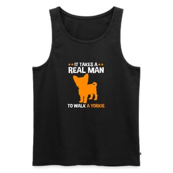 Yorkshire Terrier - Männer Premium Bio Tank Top - Schwarz - Vorne - Michal (187cm)