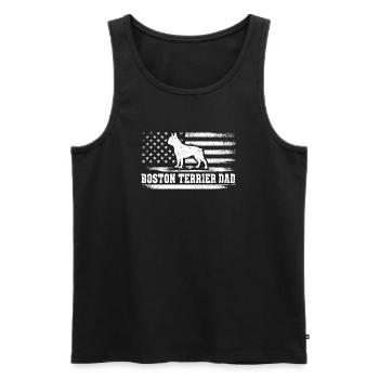 Boston Terrier Papa Papa Propriétaire de chien Amant - Débardeur bio Premium Homme - noir - Devant - Michal (187cm)