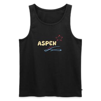 Geschenk für Aspen - Männer Premium Bio Tank Top - Schwarz - Vorne - Michal (187cm)