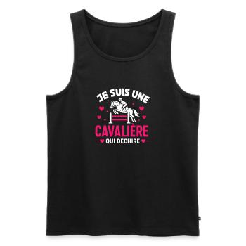 Cavalière qui déchire - Débardeur bio Premium Homme - noir - Devant - Michal (187cm)