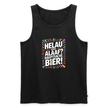 Bier Karneval Fasching Köln Helau oder Alaaf Bier - Männer Premium Bio Tank Top - Schwarz - Vorne - Michal (187cm)