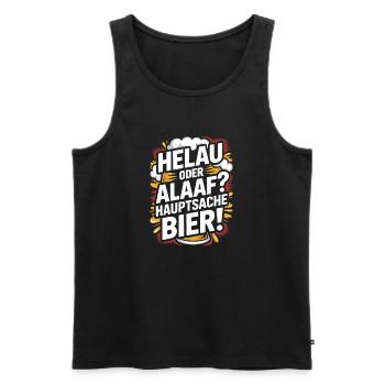 Bier Karneval Fasching Köln Helau oder Alaaf Bier - Männer Premium Bio Tank Top - Schwarz - Vorne - Michal (187cm)