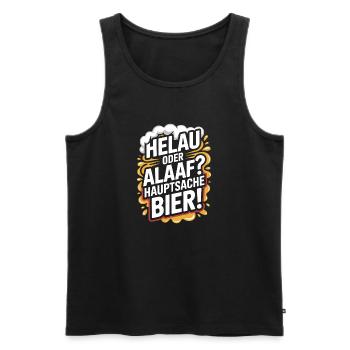 Bier Karneval Fasching Köln Helau oder Alaaf Bier - Männer Premium Bio Tank Top - Schwarz - Vorne - Michal (187cm)