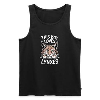 Lynx Dictions Lynx Boys Drôle de Lynx Cadeau de lynx - Débardeur bio Premium Homme - noir - Devant - Michal (187cm)