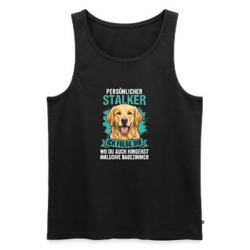 Golden Retriever Stalker - Männer Premium Bio Tank Top - Schwarz - Vorne - Michal (187cm)