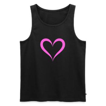 Cœur - Débardeur bio Premium Homme - noir - Devant - Michal (187cm)