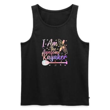 Kayak en canoë - Je suis le kayakiste génial - Débardeur bio Premium Homme - noir - Devant - Michal (187cm)