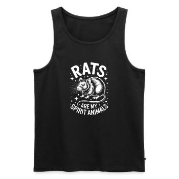 Dictons de rats Cadeau drôle de rat - Débardeur bio Premium Homme - noir - Devant - Michal (187cm)