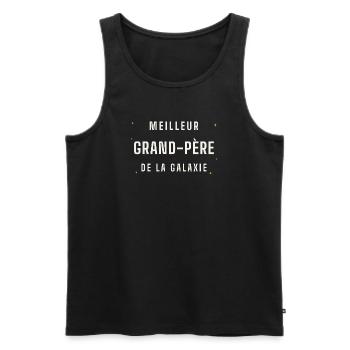 Meilleur Grand-Père de la Galaxie - Débardeur bio Premium Homme - noir - Devant - Michal (187cm)