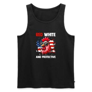 Patriotic Farmer Rooster Flock Poultry USA Pride C - Men's Premium Organic Tank Top - black - Front - Michal (187cm)