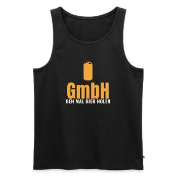 GmbH Geh mal Bier holen lustiger Bier Spruch - Männer Premium Bio Tank Top - Schwarz - Vorne - Michal (187cm)