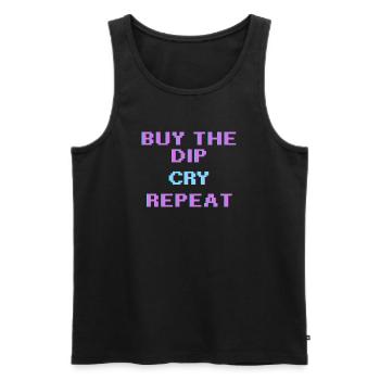Lustiger Krypto-Investor kaufen Sie das Dip-Handels-T-Shirt - Männer Premium Bio Tank Top - Schwarz - Vorne - Michal (187cm)