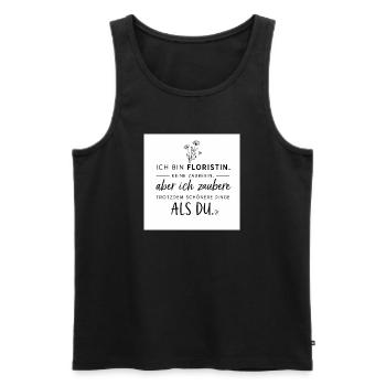 Floristin Spruch: Zauberhafte Dinge - Männer Premium Bio Tank Top - Schwarz - Vorne - Michal (187cm)