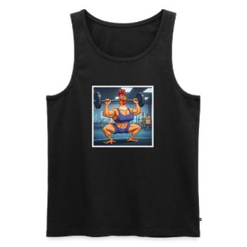 Collection de dessins animés GIDAGI Fitness - Débardeur bio Premium Homme - noir - Devant - Michal (187cm)