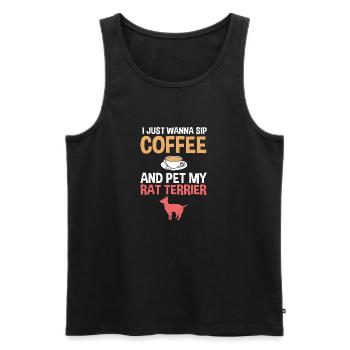 Rat Terrier - Männer Premium Bio Tank Top - Schwarz - Vorne - Michal (187cm)