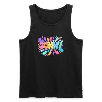 Sunny PopArt Multicolor - Men's Premium Organic Tank Top - black - Front - Michal (187cm)