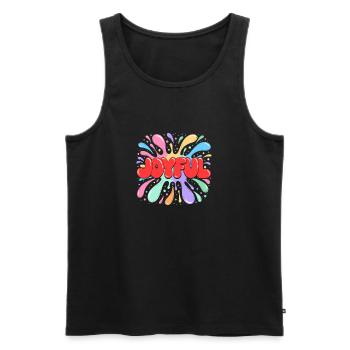 Joyful Éclaboussures Colorées rouge - Débardeur bio Premium Homme - noir - Devant - Michal (187cm)