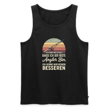 Angler Spruch Retro - Männer Premium Bio Tank Top - Schwarz - Vorne - Michal (187cm)