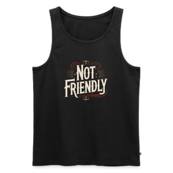 Introverti Pas Amical Solitaire Antisocial - Débardeur bio Premium Homme - noir - Devant - Michal (187cm)