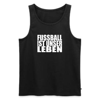 Fussball ist unser Leben - Männer Premium Bio Tank Top - Schwarz - Vorne - Michal (187cm)