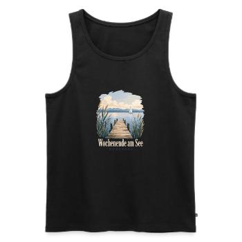 Wochenende am See, Bodensee Uferkind Heimatmotiv - Men's Premium Organic Tank Top - black - Front - Michal (187cm)