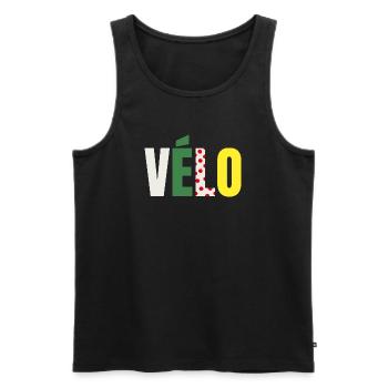 Vélo maillot Cadeau Cycliste Original - Débardeur bio Premium Homme - noir - Devant - Michal (187cm)
