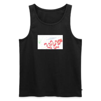 Abstrakte Pinke Wellen 2020 - Männer Premium Bio Tank Top - Schwarz - Vorne - Michal (187cm)