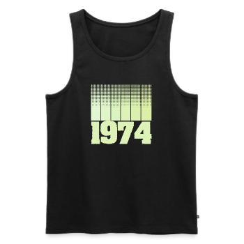 1974 - Men's Premium Organic Tank Top - black - Front - Michal (187cm)