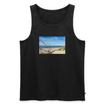 Dänische Nordsee-Idylle: Strand von Søndervig - Männer Premium Bio Tank Top - Schwarz - Vorne - Michal (187cm)