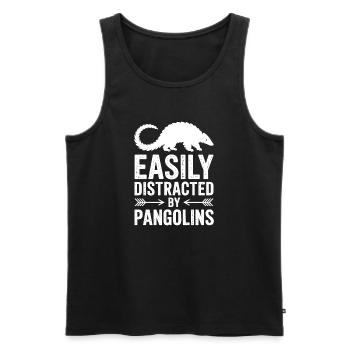 Dictons pangolins : cadeau de pommes de pin - Débardeur bio Premium Homme - noir - Devant - Michal (187cm)
