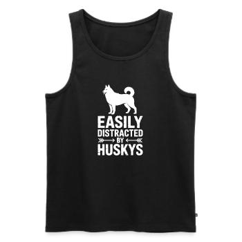 Husky Sprüche Huskies Lustiges Husky Geschenk - Männer Premium Bio Tank Top - Schwarz - Vorne - Michal (187cm)